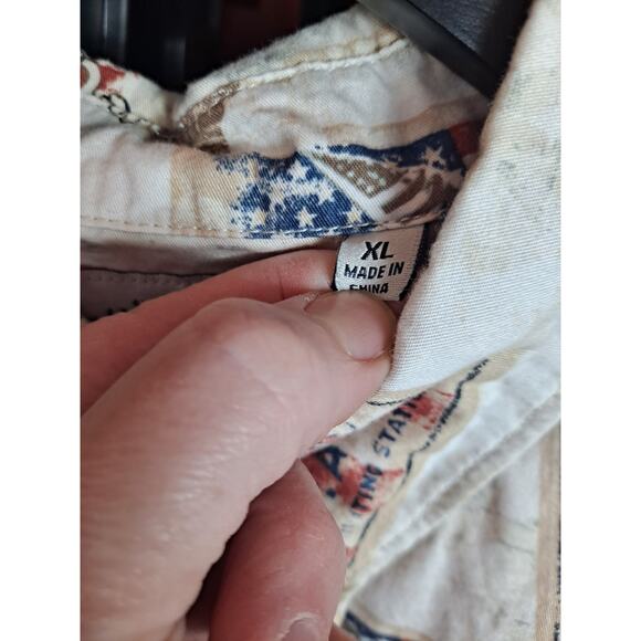 American Legacy Men's Multicolor Uncle‎ Sam Short Sleeve Button-Up Shirt Size XL - Picture 5 of 7